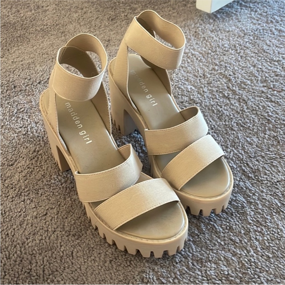 Madden Girl Tan Templee Platform Sandals